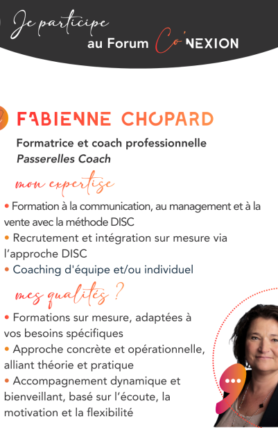 Retrouver mon activité de coaching et de formation au forum Co'Nexion